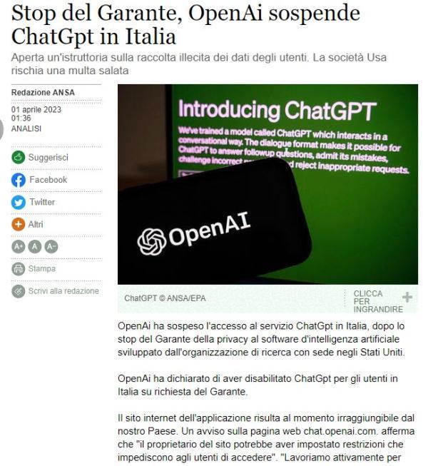 “围剿”Chat GPT运动开启！欧洲多国禁用，企业也开始跳反！